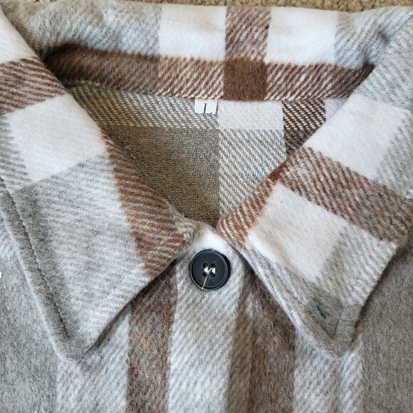 Women’s Flannel Plaid Long Sleeve Shacket – Size L – NWOT - Picture 3 of 8
